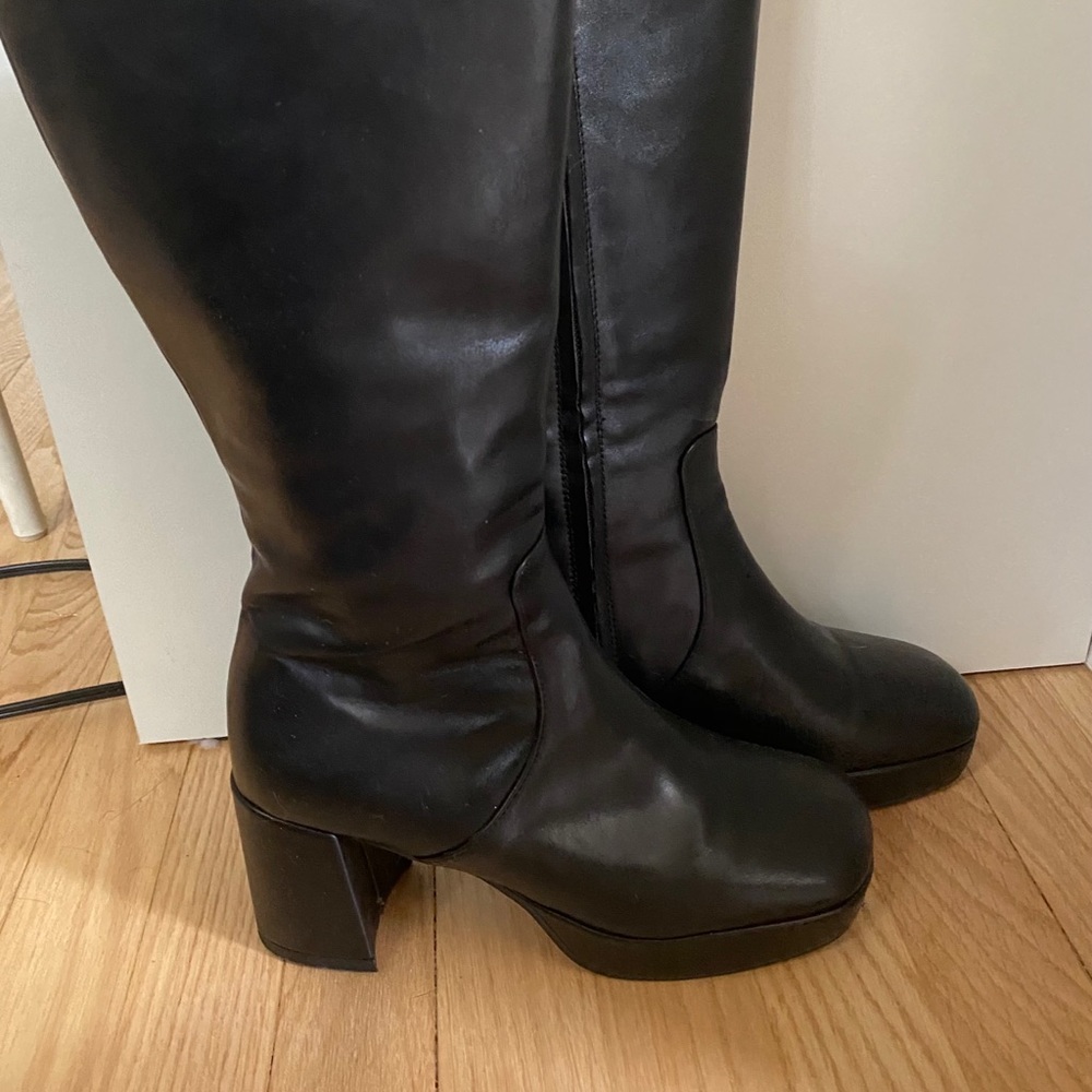 90s black platform boots